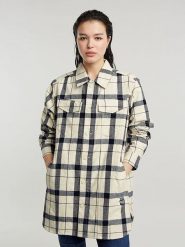 G-Star Kurtka koszulowa w kolorze kremowo-granatowym rozmiar: L. Brązowe kurtki G-Star, l, bez wzorów, retro, bez kaptura. Za 296.56 zł.