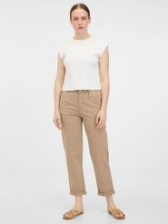 Orsay Spodnie chino w kolorze jasnobrązowym rozmiar: 40. Brązowe chinosy Orsay, bez wzorów. Za 74.99 zł.