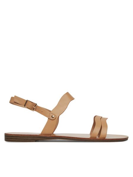 DeeZee Sandały E6720-101 Beżowy. Brązowe sandały DeeZee, bez wzorów, z materiału, bez obcasa, na płaskiej podeszwie, bez zapięcia. Za 99.99 zł.