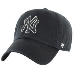 Czapka z daszkiem dla dorosłych New York Yankees MLB Clean Up Cap. Czarne czapki z daszkiem 47 Brand, bez wzorów, z bawełny. Za 99.99 zł.