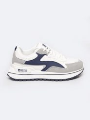 Sneakersy damskie biało-granatowe RR274A215 403. Niebieskie buty sportowe lifestyle BIG STAR, bez wzorów, z materiału, eleganckie, bez zapięcia. Za 189.99 zł.