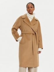 Weekend Max Mara Płaszcz wełniany Cascia 2425016082 Beżowy Regular Fit. Brązowe płaszcze Weekend Max Mara, na zimę, bez wzorów, z kaszmiru, bez kaptura. Za 6,749.00 zł.