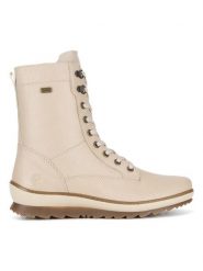 Remonte Botki R8483-60 Beżowy. Brązowe botki Remonte, bez wzorów, bez obcasa, na płaskiej podeszwie, bez zapięcia. Za 367.00 zł.