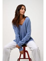 AUTHENTIC CASHMERE Kaszmirowy sweter "Giegn" w kolorze błękitnym rozmiar: M. Niebieskie swetry AUTHENTIC CASHMERE, m, bez wzorów, z kaszmiru, bez ramiączek. Za 347.99 zł.