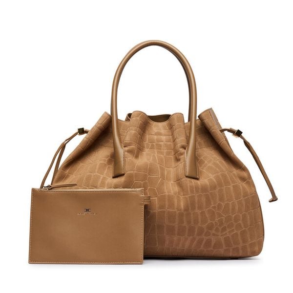Torebka Elisabetta Franchi. Brązowe torebki klasyczne Elisabetta Franchi, bez wzorów, klasyczne, bez dodatków. Za 3,789.00 zł.
