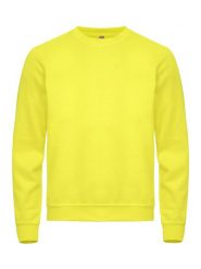 Clique Basic Roundneck bluza unisex o kroju okrągłym, żółta odblaskowa –. Żółte bluzy CLIQUE, m, bez wzorów, z bawełny, bez ramiączek, bez kaptura. Za 149.58 zł.