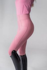Legginsy jeździeckie z pełnym lejem silikonowym Stella. Brązowe legginsy JD ATTACK, z aplikacjami, z elastanu, eleganckie. Za 329.00 zł.