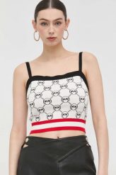 Pinko top damski kolor biały. Białe topy Pinko, m, bez wzorów, bez kołnierzyka, bez ramiączek. Za 759.99 zł.