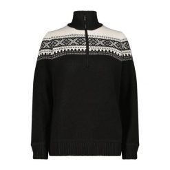 Sweter z dzianiny komfortowy damski CMP. Czarne swetry CMP, s, bez wzorów, z dzianiny, bez ramiączek. Za 372.50 zł.