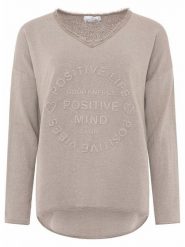 Zwillingsherz Bluza "Positive Mind" w kolorze szarobrązowym rozmiar: S/M. Brązowe bluzy Zwillingsherz, m, bez wzorów, bez ramiączek, bez kaptura. Za 140.86 zł.