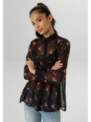 Aniston Bluzka w kolorze czarnym rozmiar: 44. Czarne bluzki Aniston, bez wzorów, bez kołnierzyka, bez ramiączek. Za 91.34 zł.