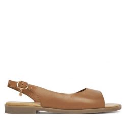 Sandały Lasocki. Brązowe sandały Lasocki, bez wzorów, bez obcasa, na płaskiej podeszwie, bez zapięcia. Za 159.99 zł.