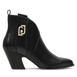 Botki Liu Jo. Czarne botki Liu Jo, bez wzorów, bez obcasa, na słupku, bez zapięcia. Za 469.99 zł.