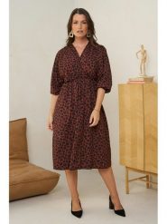 Curvy Lady Sukienka w kolorze brązowym rozmiar: 48/50. Brązowe sukienki Curvy Lady, bez wzorów, z wiskozy, klasyczne, bez kołnierzyka, bez ramiączek, midi. Za 153.45 zł.