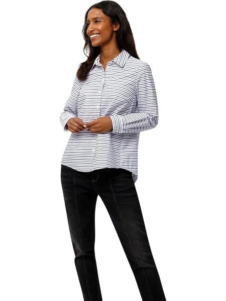 Heine Bluzka w kolorze niebiesko-białym rozmiar: 46. Białe bluzki Heine, bez wzorów, bez kołnierzyka, bez ramiączek. Za 60.99 zł.