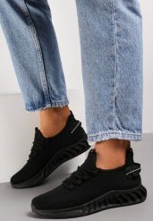 Czarne Buty Sportowe Hesereia. Czarne buty sportowe lifestyle Renee, na lato, bez wzorów, z materiału, przed kostkę, bez zapięcia. W wyprzedaży za 23.99 zł.