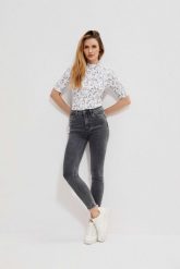 Jeansy push up. Szare jeansy MOODO, bez wzorów, z bawełny, długie. W wyprzedaży za 69.99 zł.