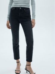 Mango Jeansy Claudia 77005664 Czarny Regular Fit. Czarne jeansy Mango, bez wzorów, z bawełny. Za 149.99 zł.