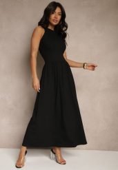 Czarna Rozkloszowana Sukienka z Bawełny z Kieszeniami Lirevane. Czarne sukienki Renee, na co dzień, l, bez wzorów, z bawełny, eleganckie, bez kołnierzyka, bez ramiączek, maxi, rozkloszowane. W wyprzedaży za 111.99 zł.