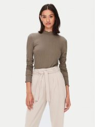 JDY Bluzka Fransiska 15228065 Brązowy Slim Fit. Brązowe bluzki JDY, l, bez wzorów, z wiskozy, bez kołnierzyka, bez ramiączek. Za 49.99 zł.