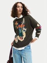 Desigual Bluza Evelyn 26SWSK16 Szary Regular Fit. Szare bluzy Desigual, l, bez wzorów, z bawełny, bez kaptura. Za 489.99 zł.