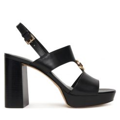 Sandały MICHAEL Michael Kors. Czarne kozaki MICHAEL Michael Kors, bez wzorów, bez obcasa, na słupku, bez zapięcia. Za 739.99 zł.