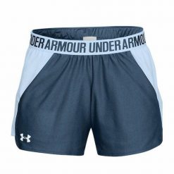 Spodenki sportowe damskie Under Armour New Play Short. Niebieskie szorty sportowe Under Armour, bez wzorów, na fitness i siłownię. Za 149.00 zł.