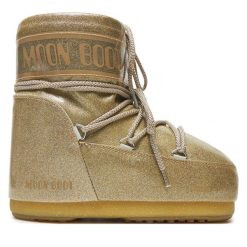 Śniegowce Moon Boot. Żółte śniegowce Moon Boot, bez wzorów, bez zapięcia. Za 1,249.00 zł.