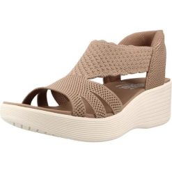 Sandały SKECHERS 120012S Brązowy. Brązowe sandały Skechers, bez wzorów, z materiału, bez obcasa, bez zapięcia. Za 278.99 zł.