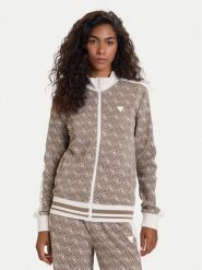 Guess Bluza V5BQ16 K1990 Brązowy Regular Fit. Brązowe bluzy Guess, s, z aplikacjami, z syntetyku, bez ramiączek, bez kaptura. Za 419.99 zł.