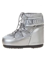 Moon Boot Botki zimowe "Icon Low Glance" w kolorze srebrnym rozmiar: 39/41. Szare botki Moon Boot, bez wzorów, z materiału, bez obcasa, bez zapięcia. Za 522.14 zł.