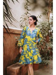 Isla Bonita by SIGRIS Sukienka w kolorze żółtym rozmiar: L. Żółte sukienki Isla Bonita by SIGRIS, na co dzień, l, bez wzorów, z bawełny, bez kołnierzyka, bez ramiączek, midi, proste. Za 185.76 zł.