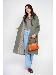 ASSUILI Trencz w kolorze khaki rozmiar: 36. Brązowe płaszcze Assuili, bez wzorów, klasyczne, bez kaptura. Za 347.99 zł.