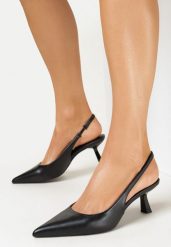 Czarne Sandały na Niskim Obcasie Nunziata. Czarne sandały Born2be, bez wzorów, eleganckie, bez obcasa, na obcasie, bez zapięcia. Za 89.99 zł.