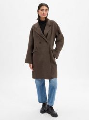 Opus Płaszcz wełniany damski Kobiety brązowy jednolity, 44. Brązowe płaszcze Opus, bez wzorów, z wełny, bez kaptura. Za 899.95 zł.