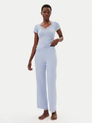Hunkemöller Piżama Nanna 301484 Niebieski Regular Fit. Niebieskie piżamy Hunkemöller, s, bez wzorów, z wiskozy, bez kołnierzyka, bez ramiączek. Za 129.99 zł.