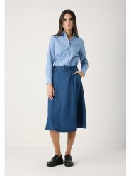 More & More Spódnica dżinsowa w kolorze niebieskim rozmiar: 46. Niebieskie spódnice More & More, bez wzorów, z tkaniny, midi. Za 201.08 zł.