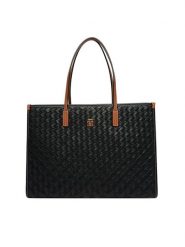 Tommy Hilfiger Torebka Th City Tote AW0AW18394 Czarny. Czarne shopper bag Tommy Hilfiger, bez wzorów, ze skóry, bez dodatków. Za 749.99 zł.