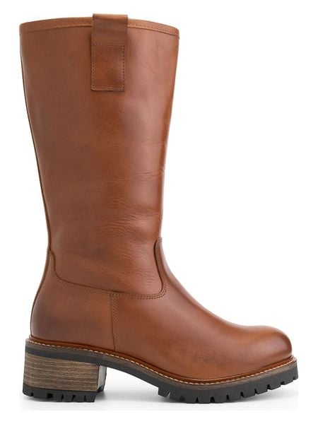 Mysa Skórzane kozaki "Heather" w kolorze jasnobrązowym rozmiar: 38. Brązowe kozaki mysa, na zimę, bez wzorów, z materiału, bez obcasa, bez zapięcia. Za 465.95 zł.