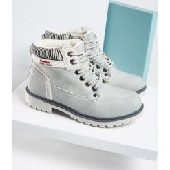 Szare Traperki Fashion Casual. Traperki marki Born2be. Za 79.99 zł.