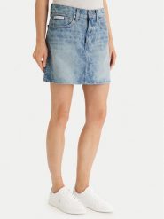 Calvin Klein Jeans Spódnica jeansowa 90S Mini LV147F679G Niebieski Regular Fit. Niebieskie spódnice Calvin Klein Jeans, s, bez wzorów, z bawełny, mini. Za 449.99 zł.