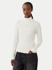 Calvin Klein Jeans Golf LV047D203G Szary jasny Slim Fit. Szare swetry Calvin Klein Jeans, m, bez wzorów, z bawełny, bez ramiączek. Za 209.99 zł.