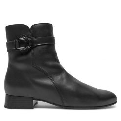Botki Gabor. Czarne botki Gabor, bez wzorów, bez obcasa, na płaskiej podeszwie, bez zapięcia. Za 539.99 zł.