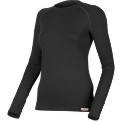 Damska bluza merino LENA. Czarne bluzy LASTING, l, bez wzorów, z dzianiny, bez kaptura, trekkingowe. Za 454.00 zł.