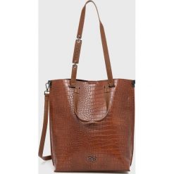 Nobo Torebka kolor brązowy. Brązowe shopper bag NOBO, bez wzorów, na ramię, bez dodatków. W wyprzedaży za 119.99 zł.