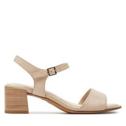 Sandały Tamaris. Brązowe sandały Tamaris, bez wzorów, bez obcasa, na słupku, bez zapięcia. Za 239.99 zł.