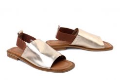 ARTIKER RELAKS 54C0860 złoty, sandały damskie. Żółte sandały Artiker Relaks, bez wzorów, ze skóry, bez obcasa, na obcasie, bez zapięcia. Za 174.90 zł.