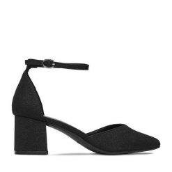 Czółenka JENNY. Czarne czółenka Jenny, bez wzorów, bez obcasa, bez zapięcia. Za 129.99 zł.