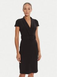 Rinascimento Sukienka koktajlowa CFC0125582003 Czarny Slim Fit. Czarne sukienki Rinascimento, l, bez wzorów, z syntetyku, wizytowe, bez kołnierzyka, bez ramiączek. Za 389.99 zł.