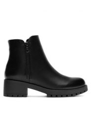 JENNY Botki JILL HY12618-3 Czarny. Czarne botki Jenny, bez wzorów, bez obcasa, na płaskiej podeszwie, bez zapięcia. Za 159.99 zł.